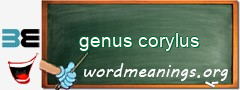 WordMeaning blackboard for genus corylus